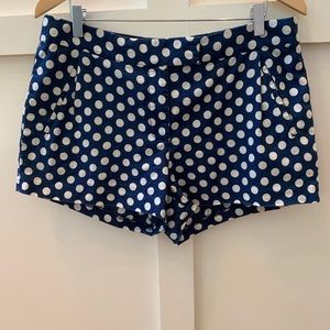 j crew indigo dot shorts
